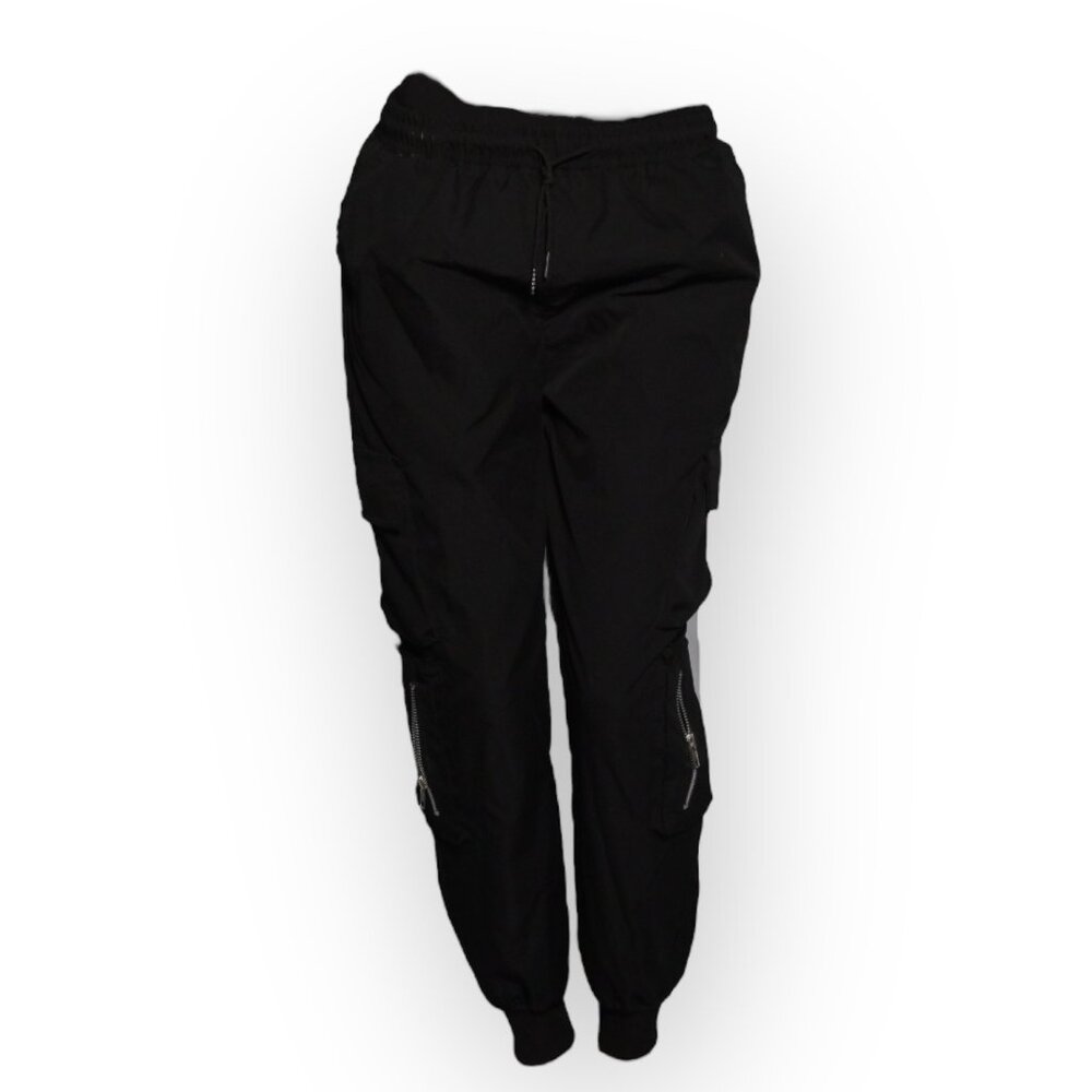 Casual Plain Cargo Black Pants